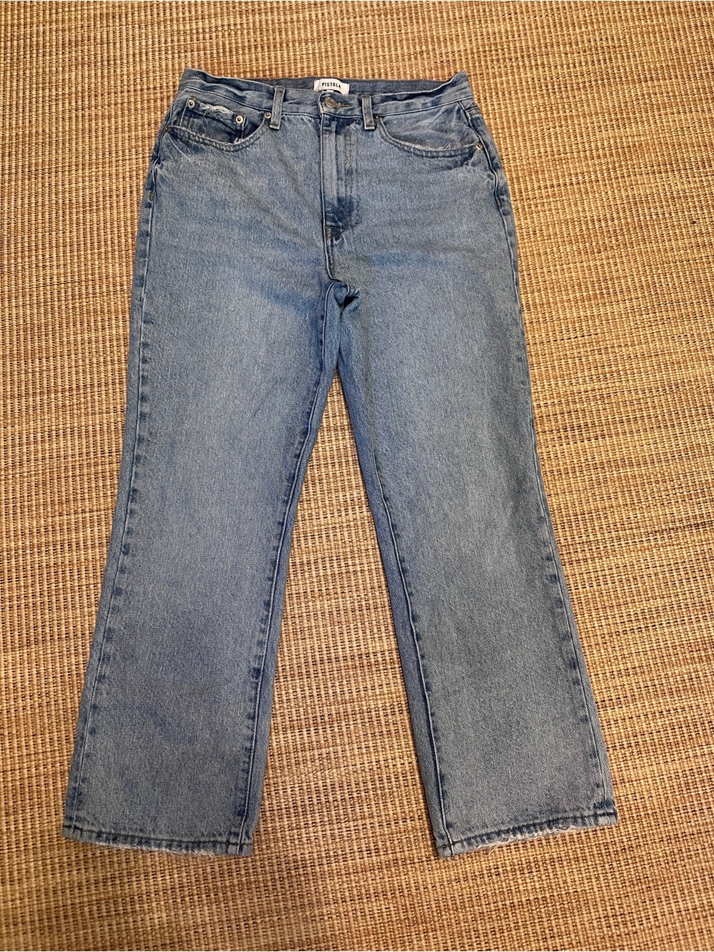 Pistola High Rise Straight Leg Distressed Hemp
Blend Jeans Size 29 Light Wash